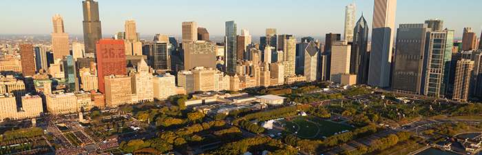 Aerial photo of the 2017 Bank of America Chicago Marathon