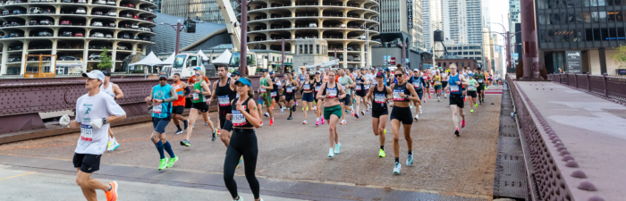 Participants running the 2025 Bank of America Chicago Marathon
