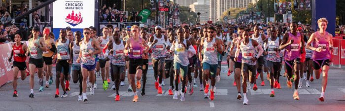 Professional athletes starting the 2025 Bank of America Chicago Marathon