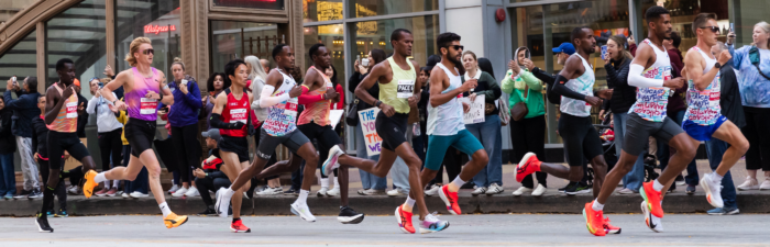 Professional athletes running the 2025 Bank of America Chicago Marathon